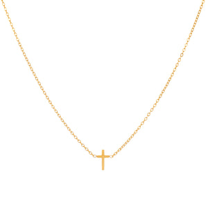 Minimalist Gold Cross Pendant Necklace