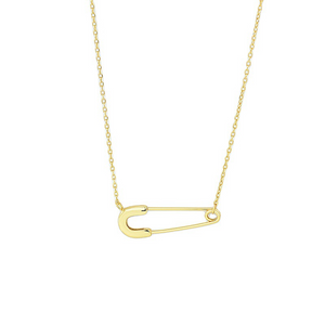 Minimalist Safety Pin Charm Necklace