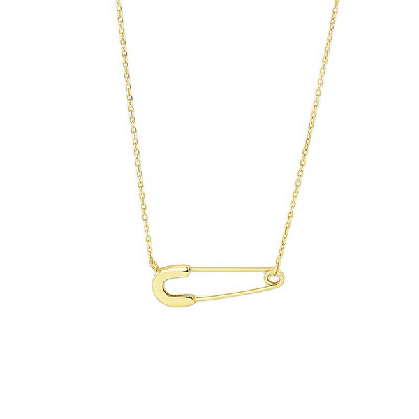 Minimalist Safety Pin Charm Necklace
