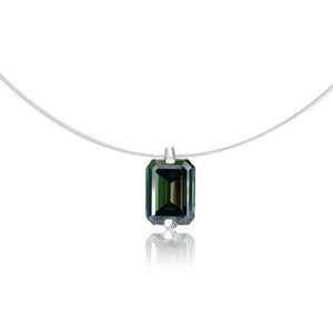 Emerald-Cut Color Moissanite Pendant Necklace