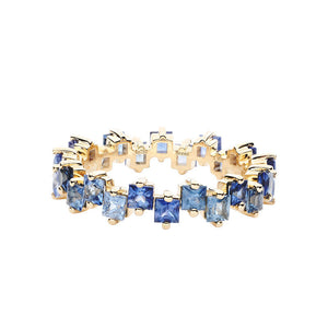 Dainty Blue Crystal Stacking Ring