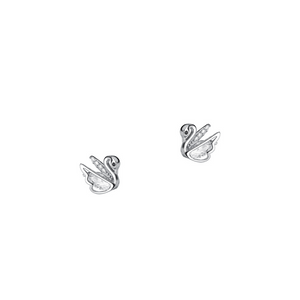 Dainty Tiny Small Swan Bird Stud Earrings