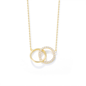 Interlocking Circle Ring Pendant Necklace