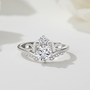 Dainty Colorful Crown Birthstone Ring