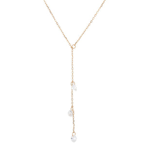 Three Stone Pendant Layering Necklace