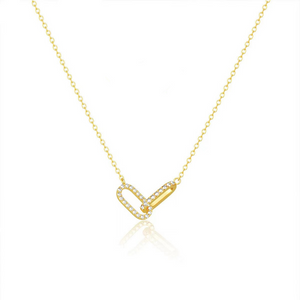 Interlocking Double Oval Pendant Necklace