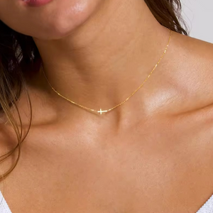 Minimalist Gold Cross Pendant Necklace