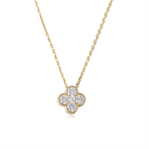 Dainty Four Leaf Clover Charm Necklace