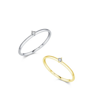 Dainty Moissanite Stacking Thin Band Ring