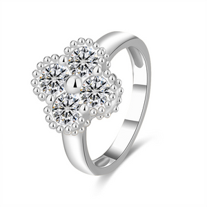 Moissanite Four Leaf Clover Statement Ring