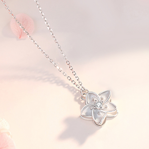 Jasmine Flower Fidget Spinner Charm Necklace