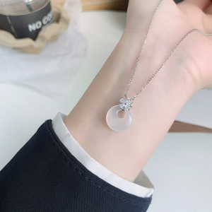 Dainty Flower Round Charm Necklace
