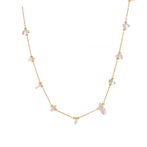 Natural Crystal Raw Stone Charm Necklace