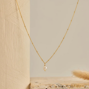 Dainty Pearl Drop Bead Necklace