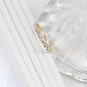 Gold Faux Diamond Stacking Band Ring