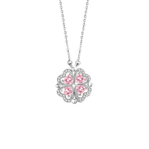Four Leaf Clover Heart Charm Necklace
