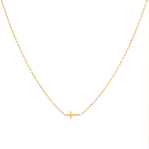 Minimalist Gold Cross Pendant Necklace