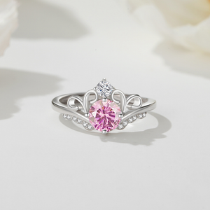 Dainty Colorful Crown Birthstone Ring