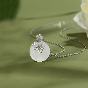 Flower Round Charm Necklace