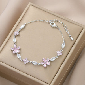 Rosa Kirschblüten-Charm-Armband