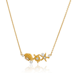 Collana con ciondolo spiaggia tartaruga marina e stella marina