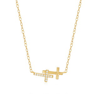 Minimalist Gold Cross Pendant Necklace