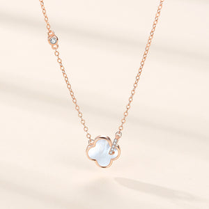 Mother of Pearl Clover Charm Necklace
