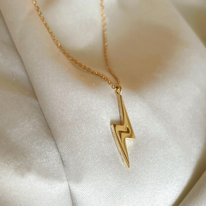 Lightning Bolt Thunderbolt Pendant Necklace