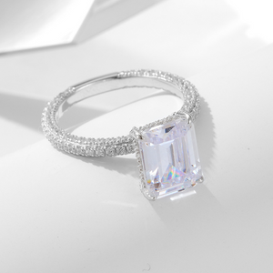 Sparkling Square Crystal Statement Ring