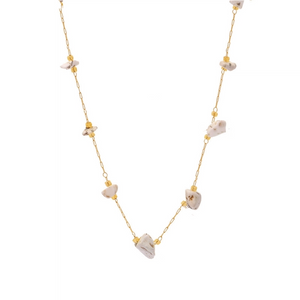 Natural Crystal Raw Stone Charm Necklace