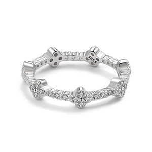 Colorful Four Leaf Clover Stacking Ring