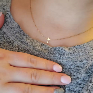 Minimalist Gold Cross Pendant Necklace