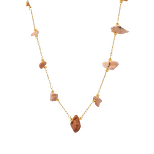 Natural Crystal Raw Stone Charm Necklace