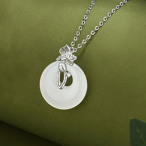 Flower Round Charm Necklace