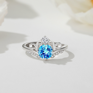 Dainty Colorful Crown Birthstone Ring