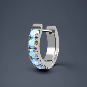 Colorful Stone Huggie Hoop Earrings