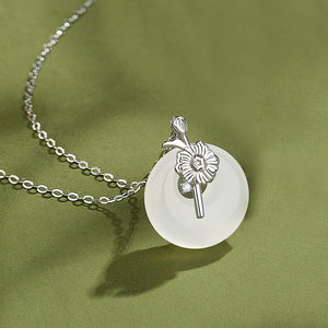 Flower Round Charm Necklace