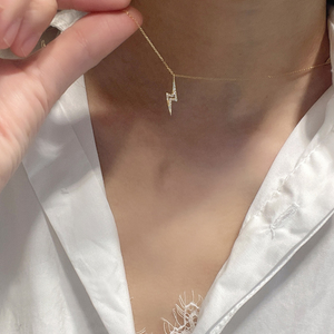 Lightning Bolt Thunderbolt Pendant Necklace