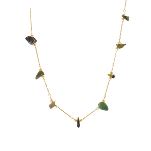 Natural Crystal Raw Stone Charm Necklace