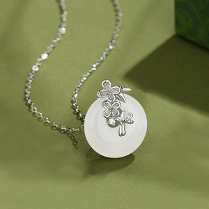 Flower Round Charm Necklace
