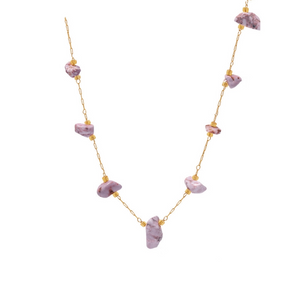 Natural Crystal Raw Stone Charm Necklace