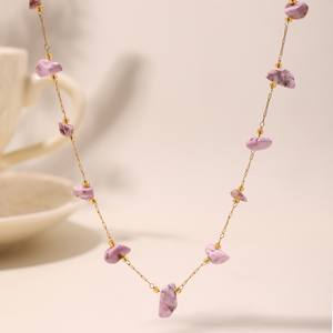 Natural Crystal Raw Stone Charm Necklace