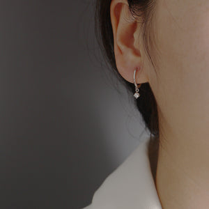 Dainty Pearl Dangle Drop Hoop Earrings