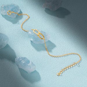 Interlocking Oval Ring Charm Stacking Bracelet