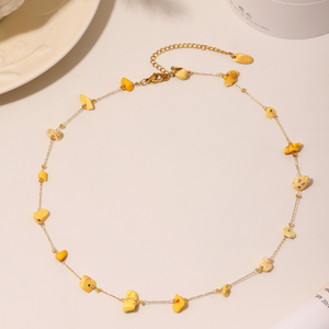 Natural Crystal Raw Stone Charm Necklace