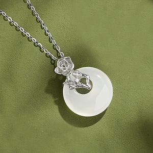 Flower Round Charm Necklace