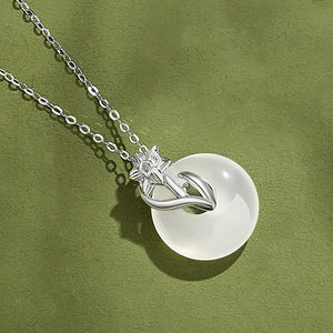 Flower Round Charm Necklace