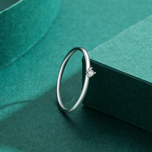 Dainty Moissanite Stacking Thin Band Ring