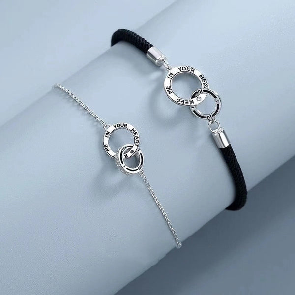 Interlocking Ring Couple Bracelet
