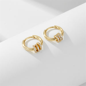 Triple Ring Small Hoop Earrings